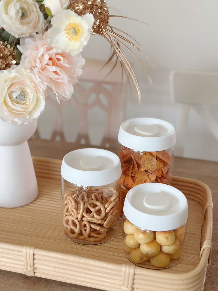 PRE-ORDER (9-15 May): SleekSeal Glass Jar Set - White (set of 3)
