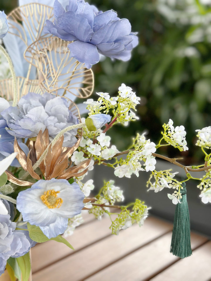 Golden Azure Blossoms In The Pot (1-sided)