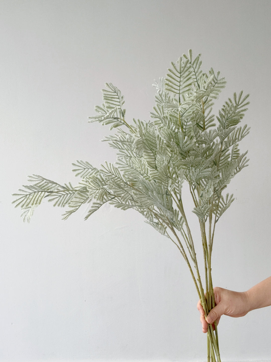 Faux Flocked Mimosa Branch