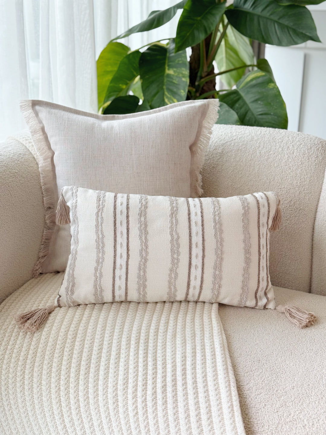 Sandrift Tassel Stripe Waist Cushion Cover