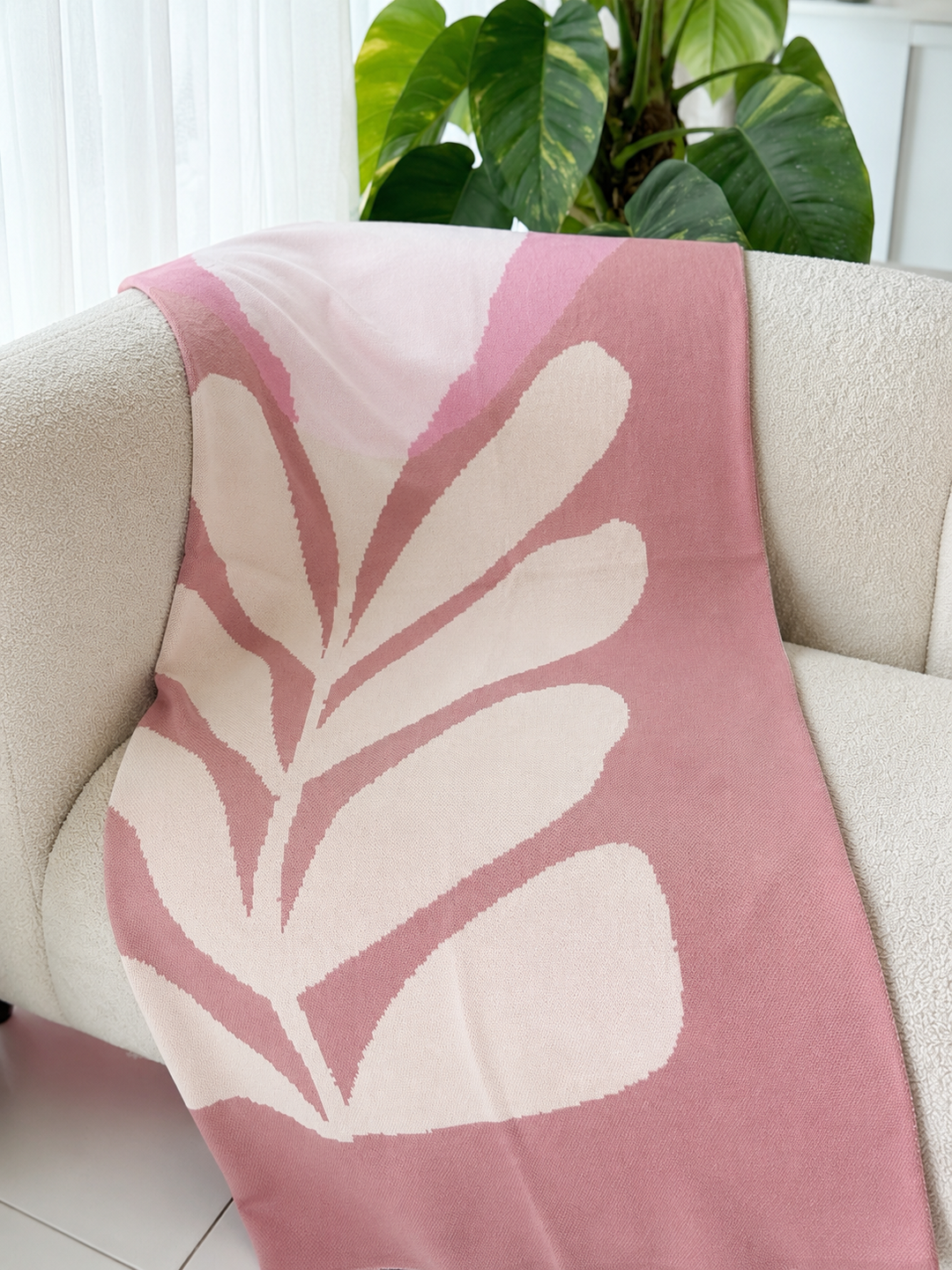 Dusty Blush Botanica Throw