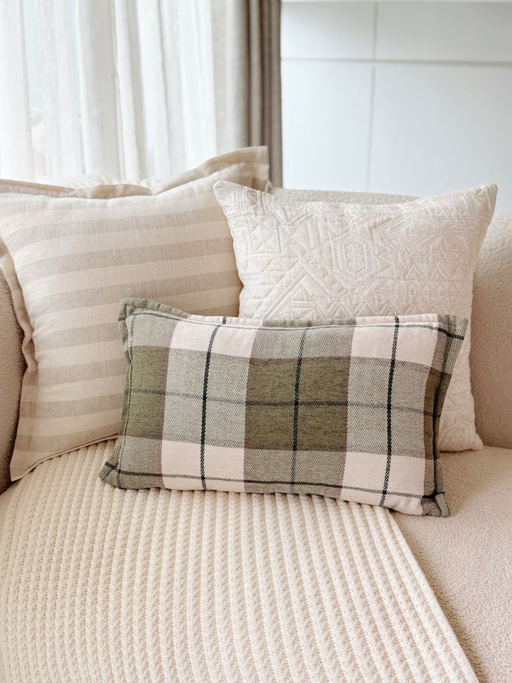Ivory Etched Geometry Cushion Cover