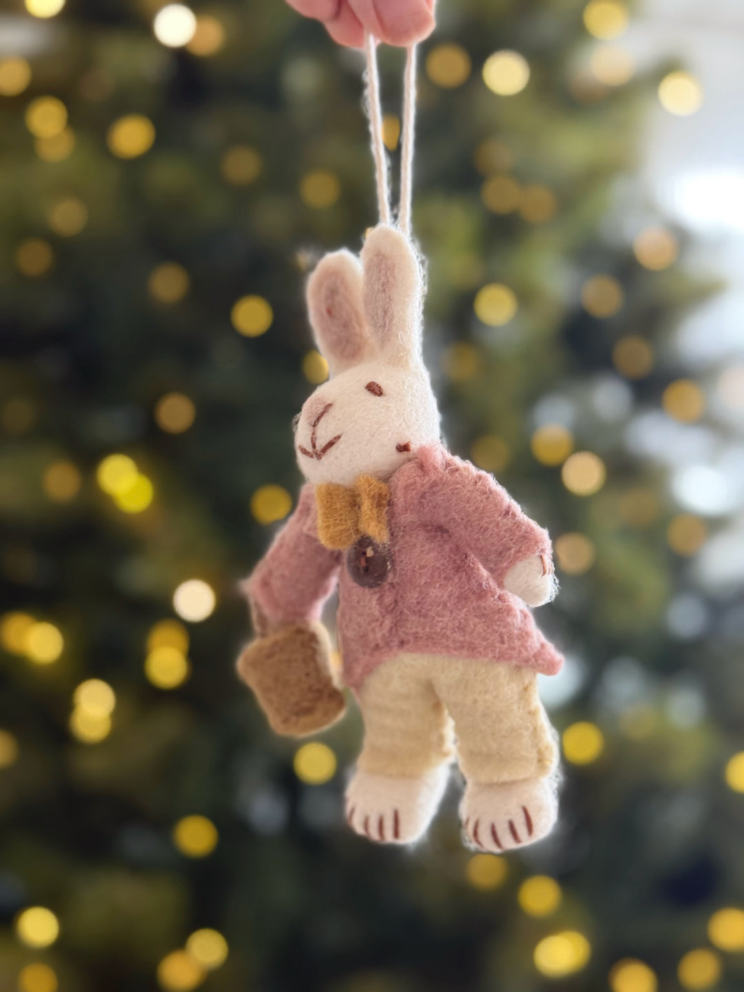 Blush Coat Bunny Wool Felt Ornament