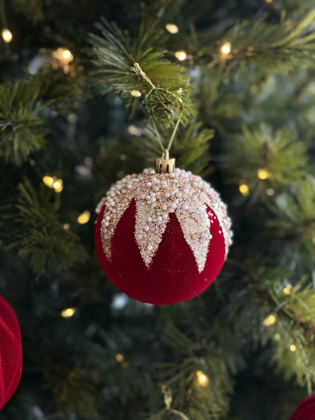 Red Velvet 8cm Bauble (set of 4)