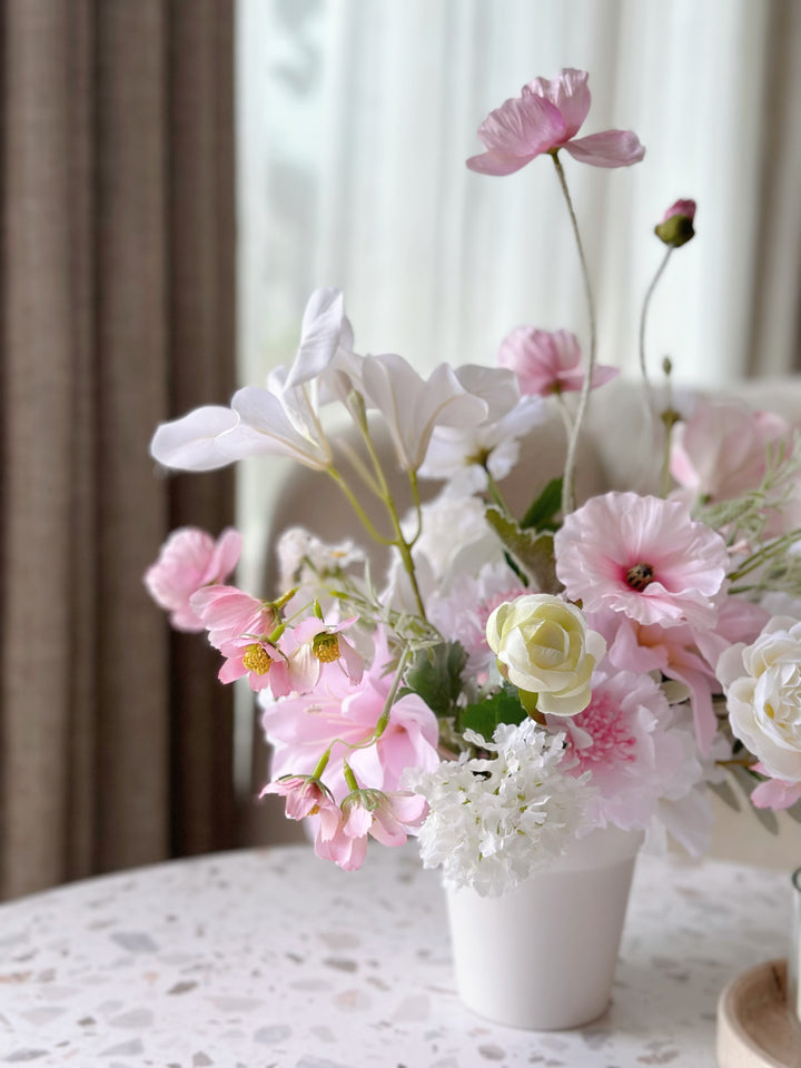Soft Blush Symphony in the Pot (2-sided)