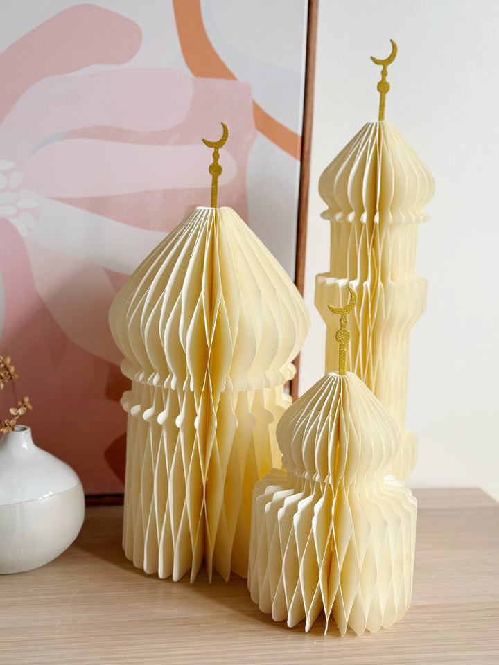 Cream Honeycomb Mosque Decor (3 sizes)