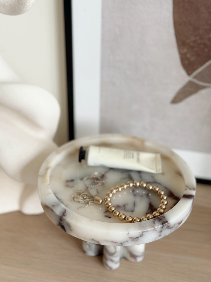 Arcadia Marble Pedestal Tray