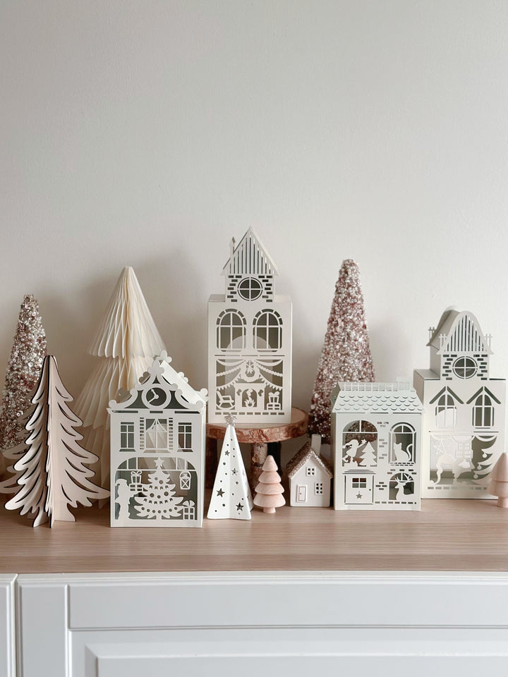 Whimsical Christmas Village Tealight Houses (4 options)