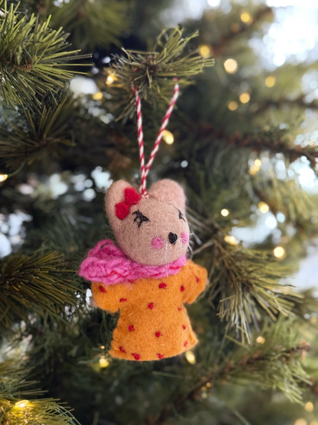 Cat in Dress Felt Ornament