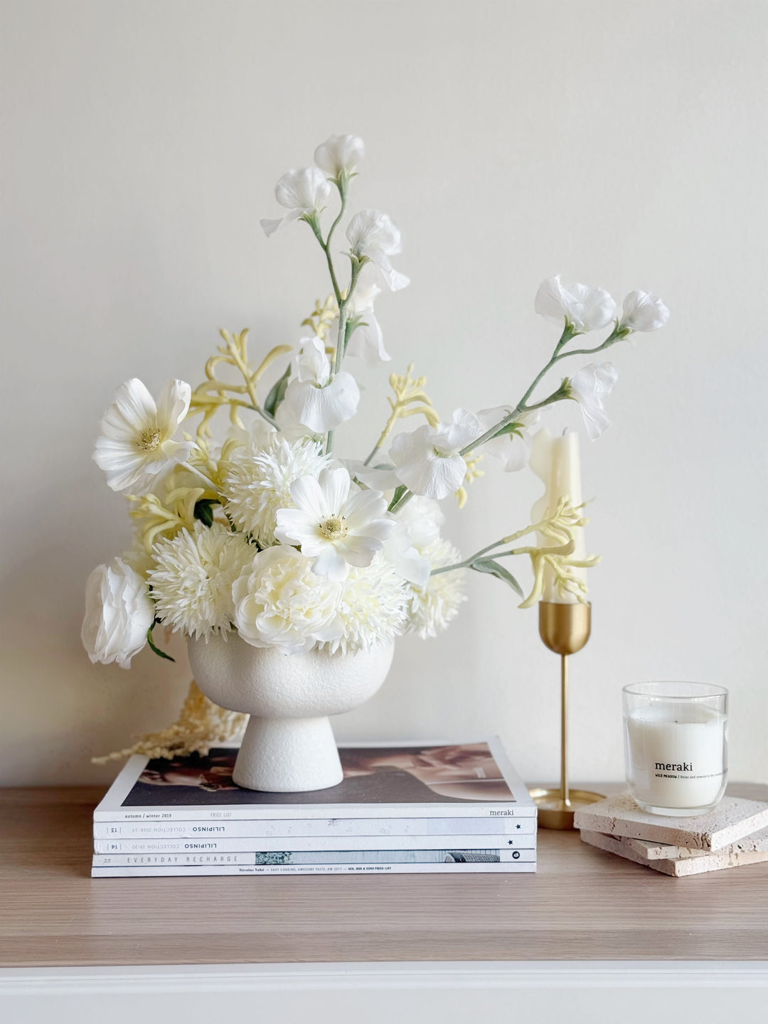 Ethereal Ivory Cascade in the Bowl (2-sided)