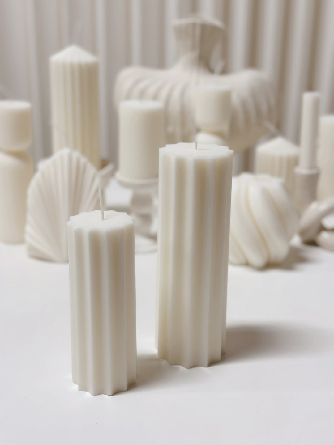 Cream White Sawtooth Serenity Pillars (2 sizes)