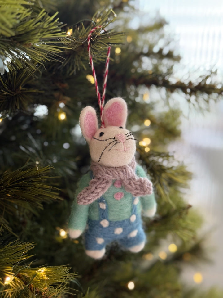Cozy Bunny Felt Ornament
