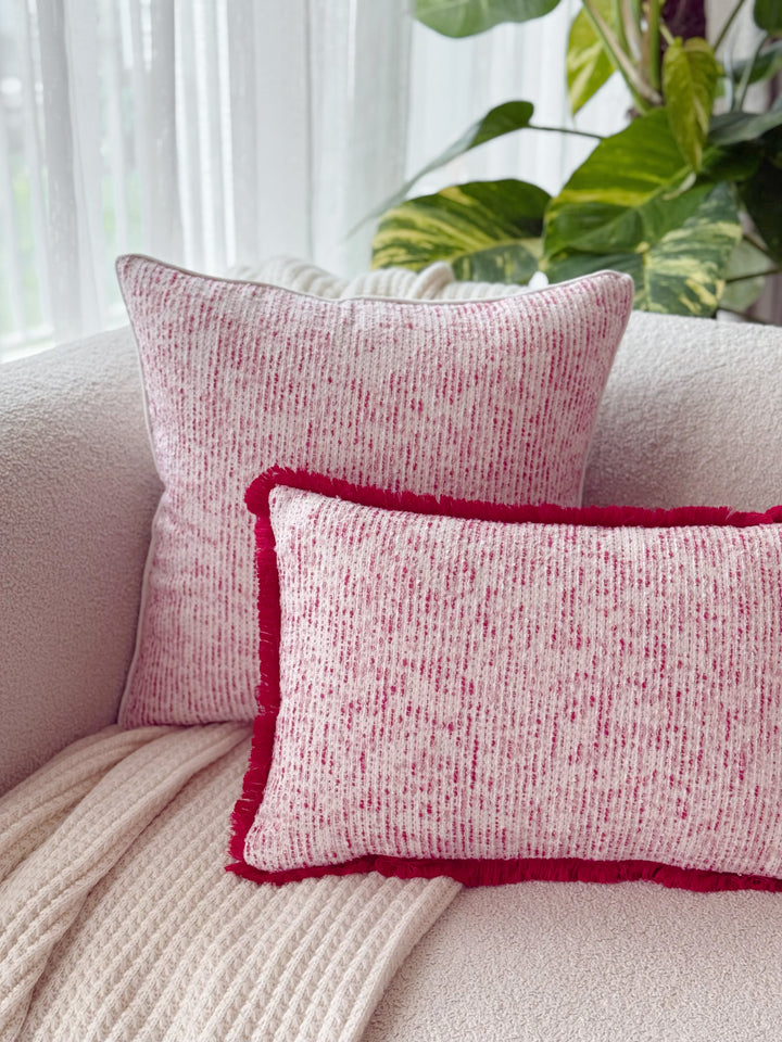 Blush Fleck Fringe Waist Cushion Cover