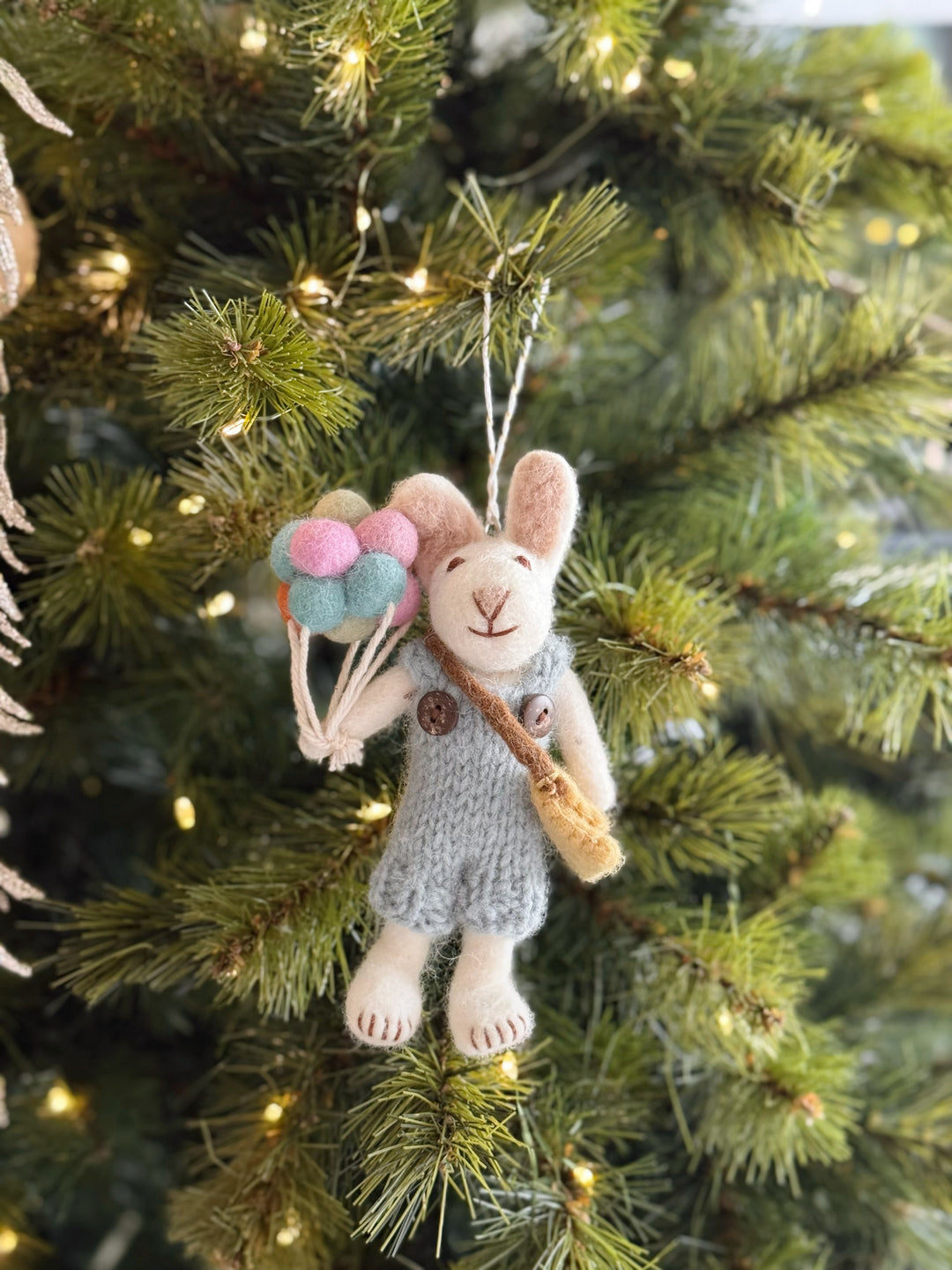 Bunny & Balloons Felt Ornament