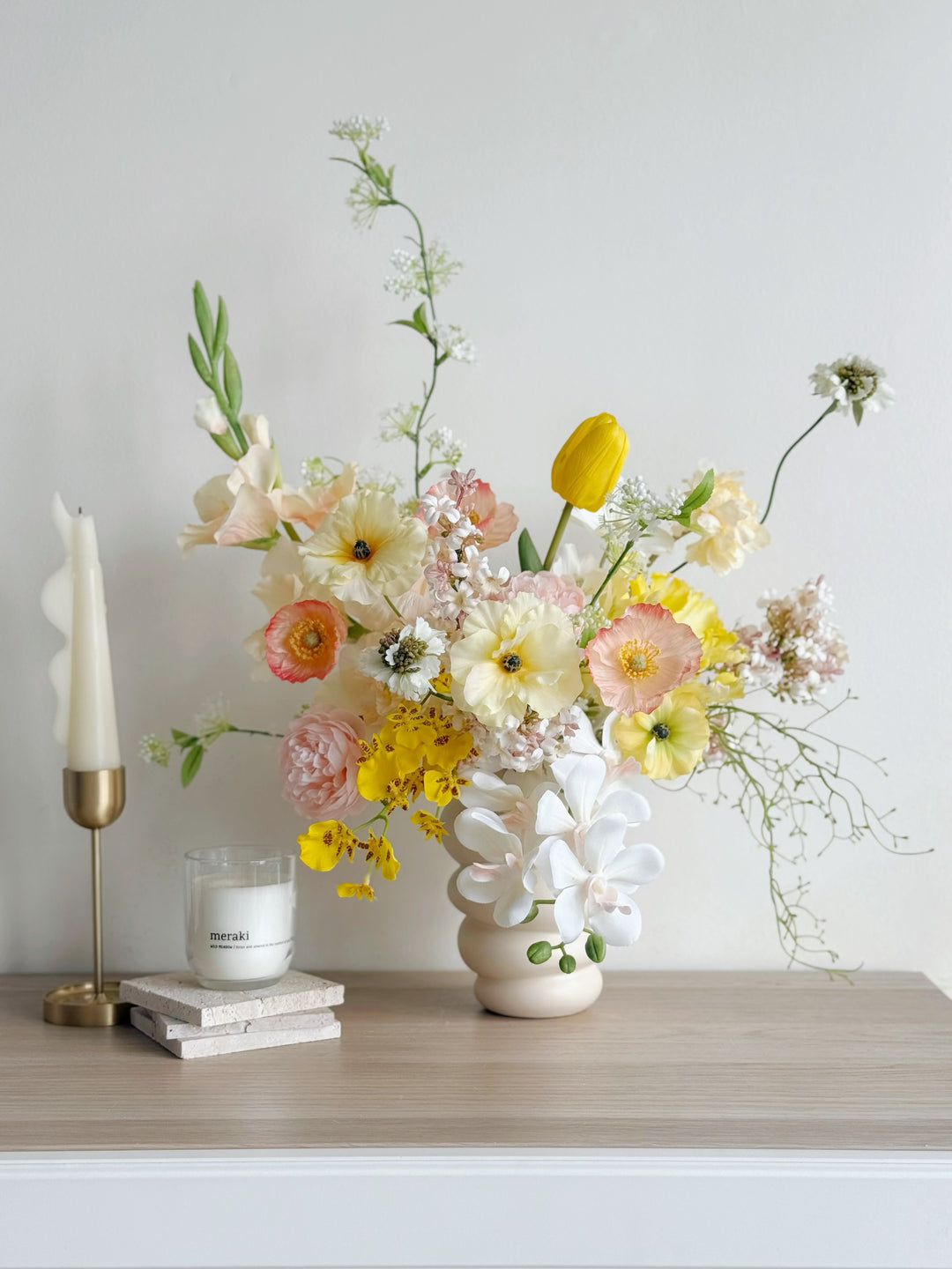 Sunlit Coral Reverie In The Vase (1-sided)