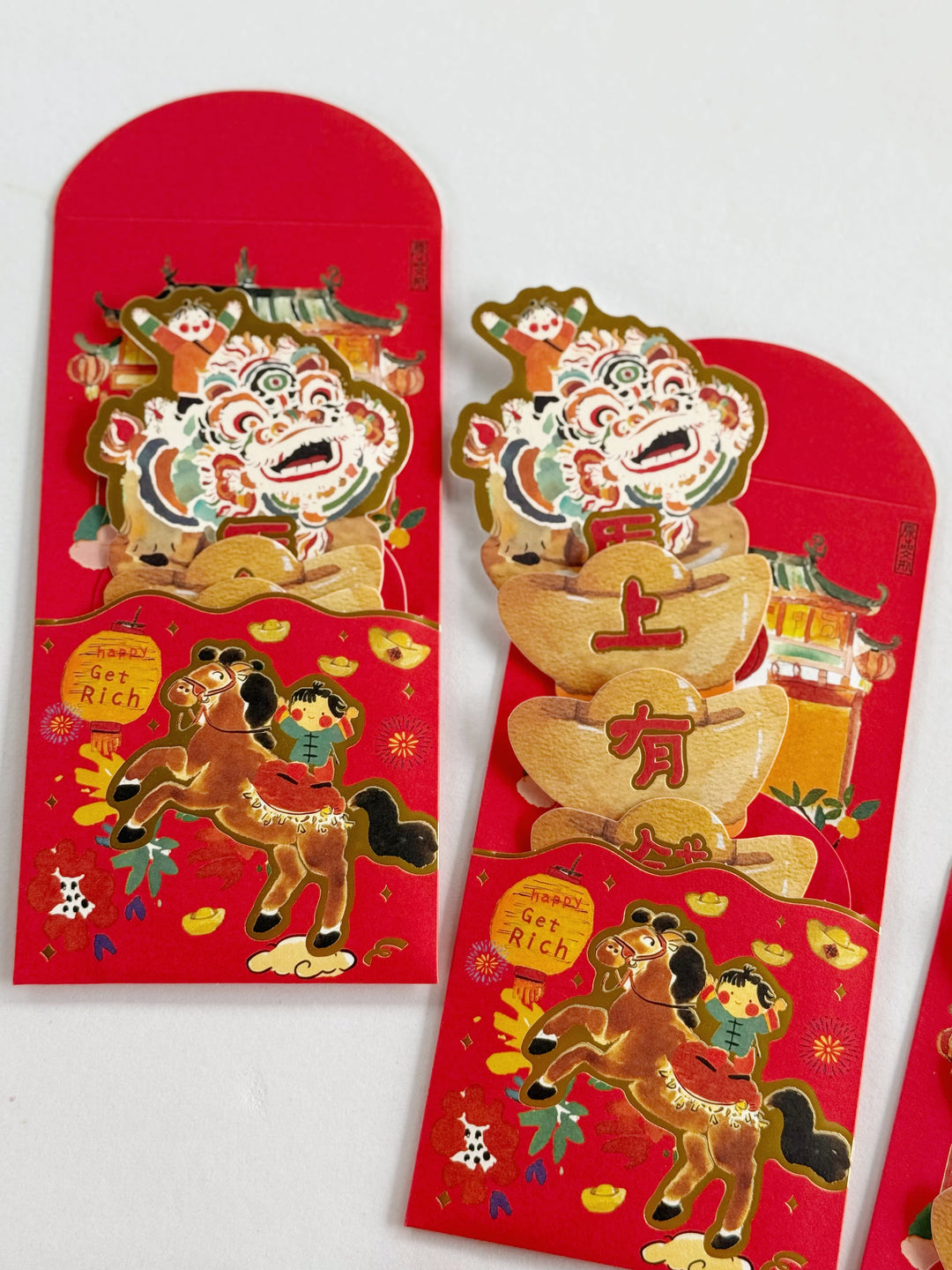 Horse Blessings Pull-Out Red Packet (set of 3)