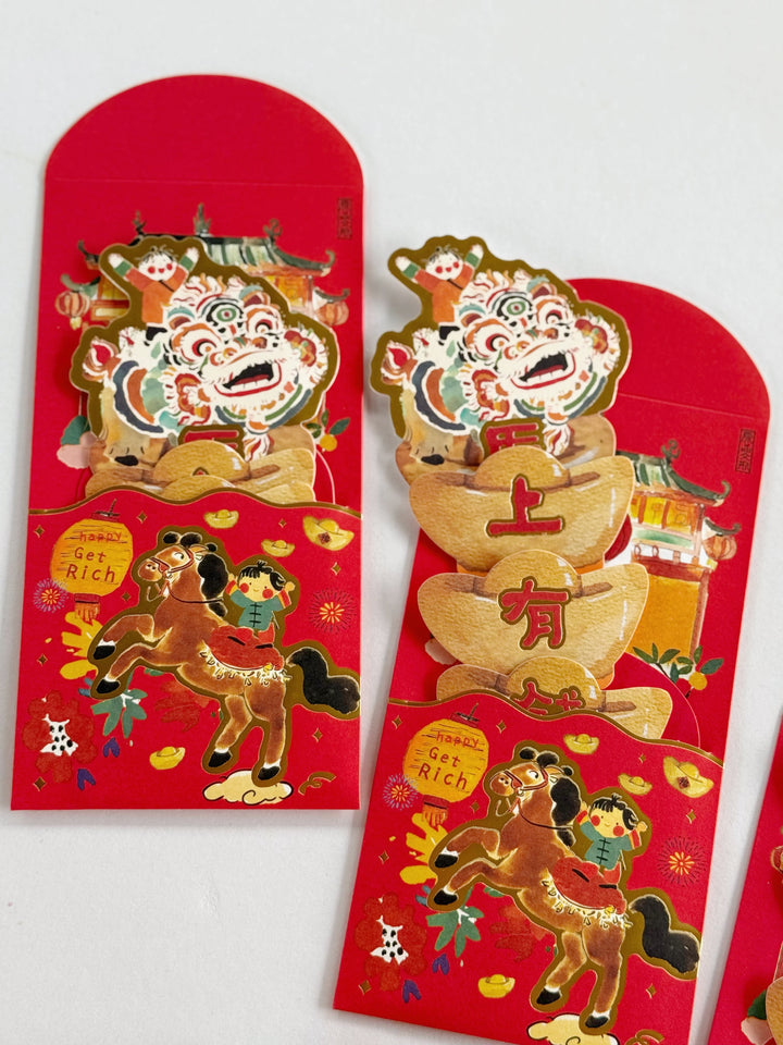Horse Blessings Pull-Out Red Packet (set of 3)