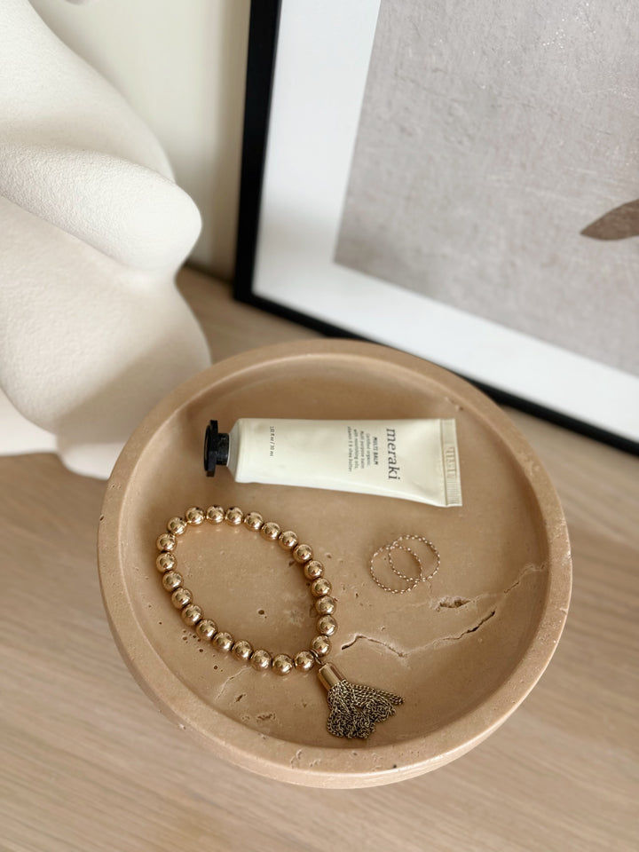Arcadia Column Travertine Tray