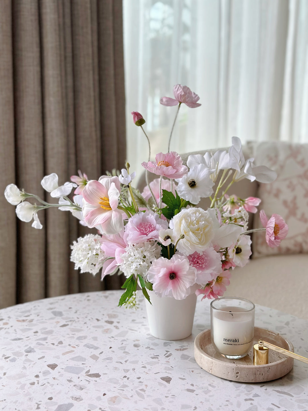 Soft Blush Symphony in the Pot (2-sided)