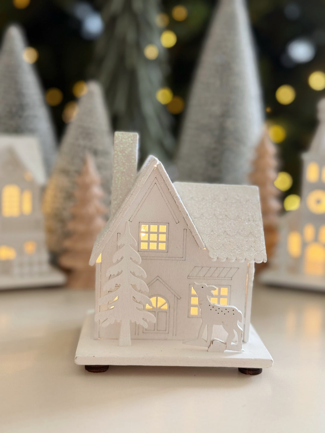 Winter Shimmer Light-Up Wooden Village Collection (3 options)
