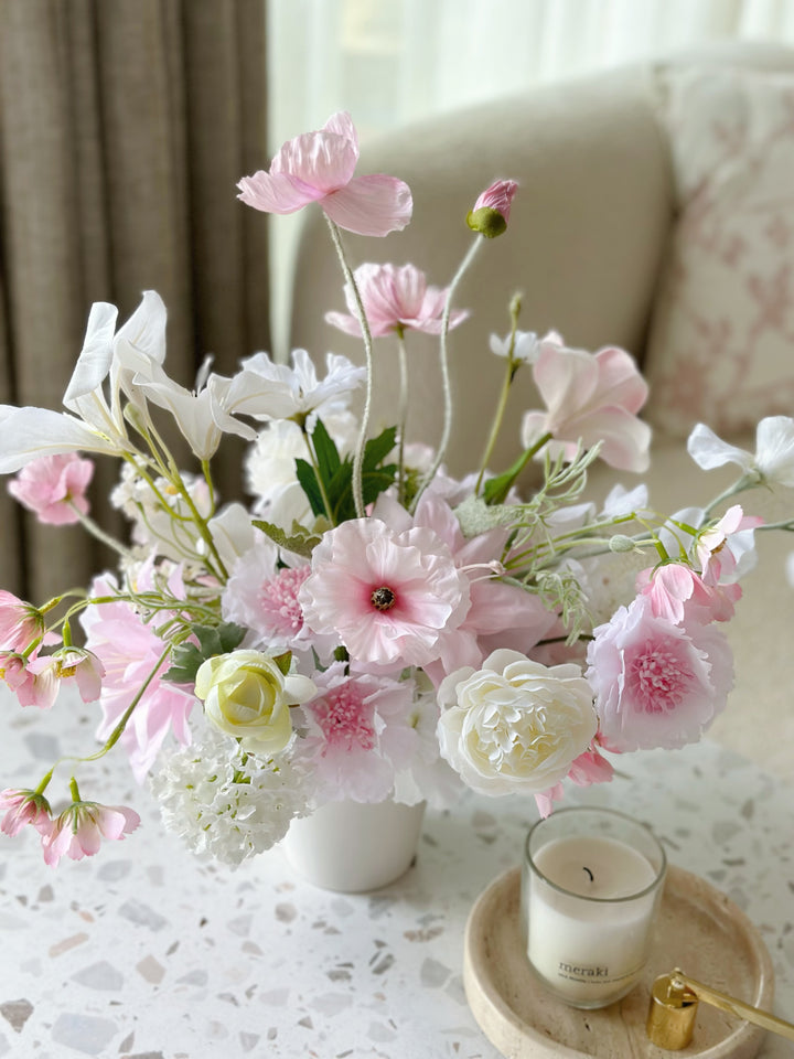 Soft Blush Symphony in the Pot (2-sided)