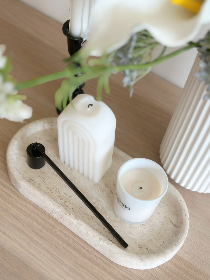 Timeless Oval Travertine Tray