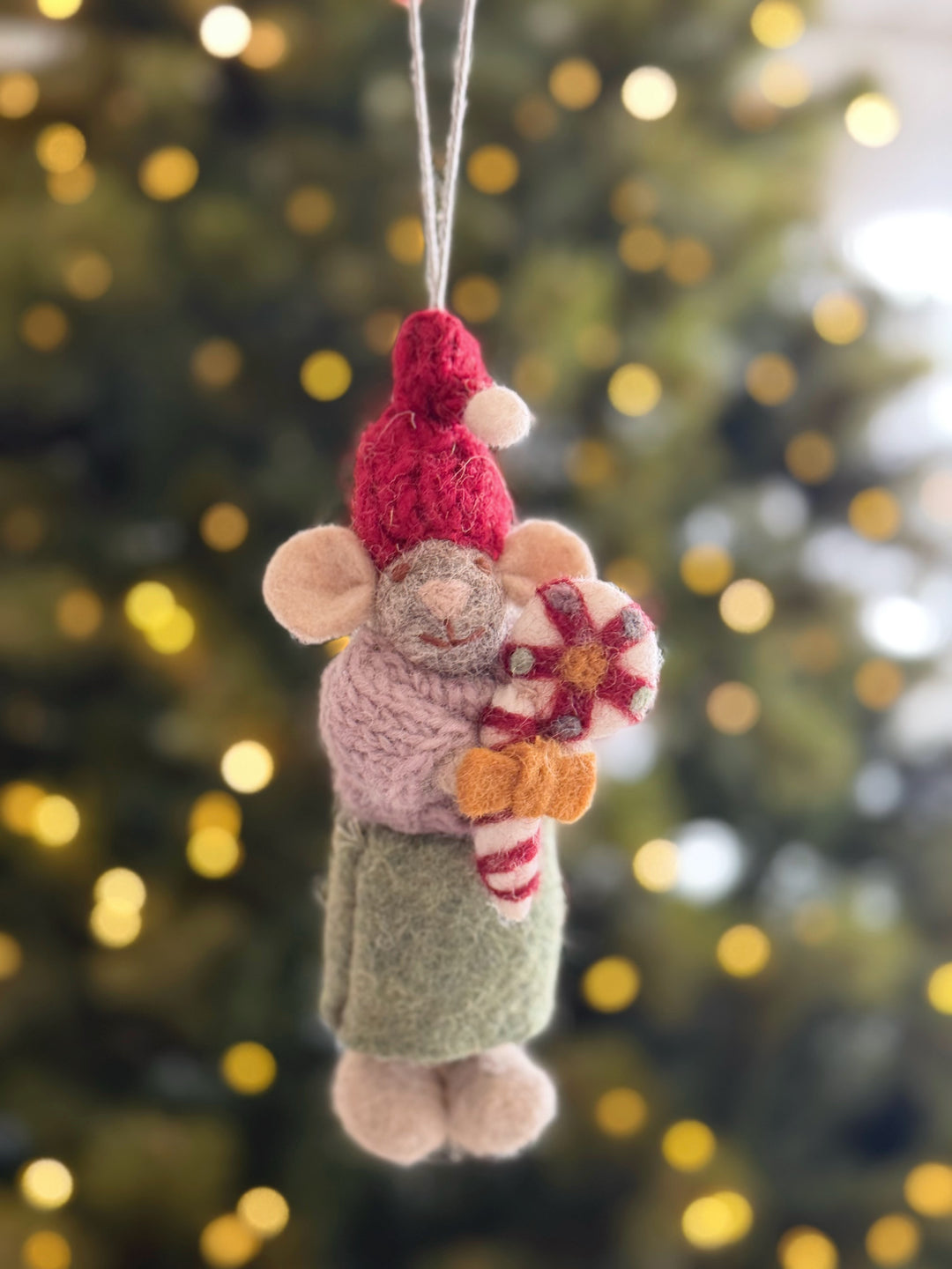 Lollipop Mouse Wool Felt Ornament