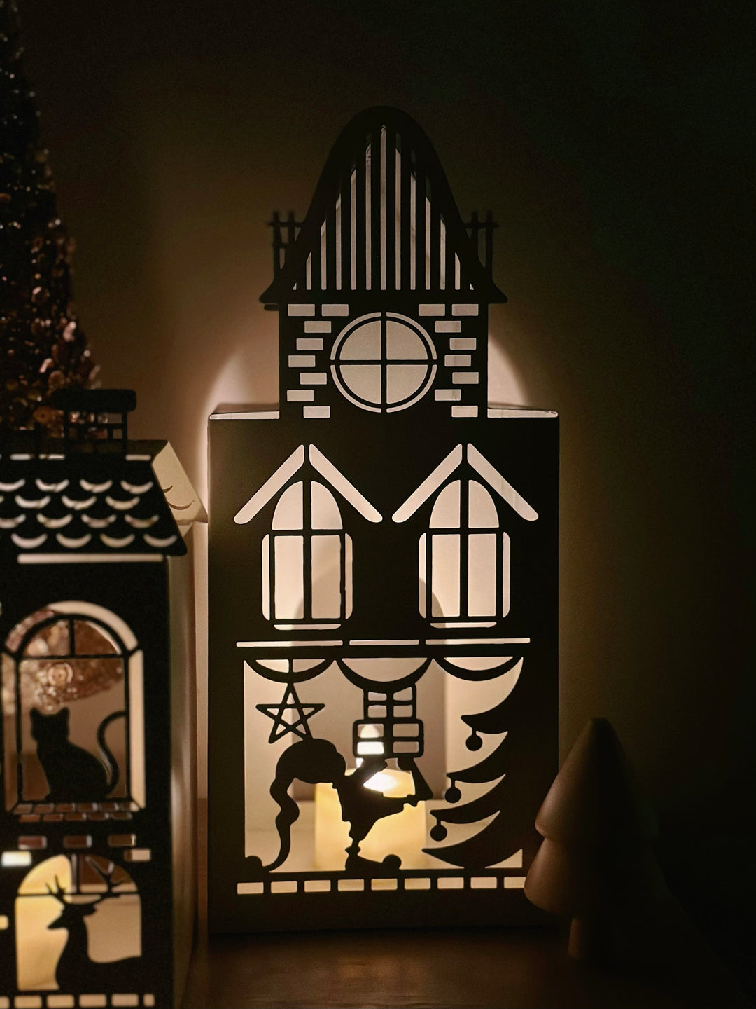 Whimsical Christmas Village Tealight Houses (4 options)