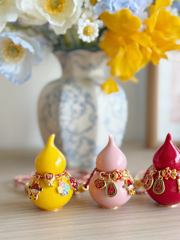 Prosperity Gourd Porcelain Charm (3 colours)