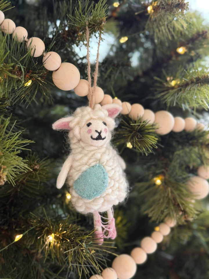 Festive Felt Sheep Ornament