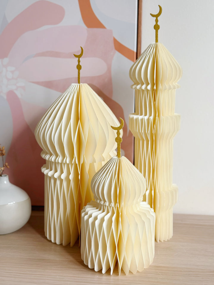 Cream Honeycomb Mosque Decor (3 sizes)