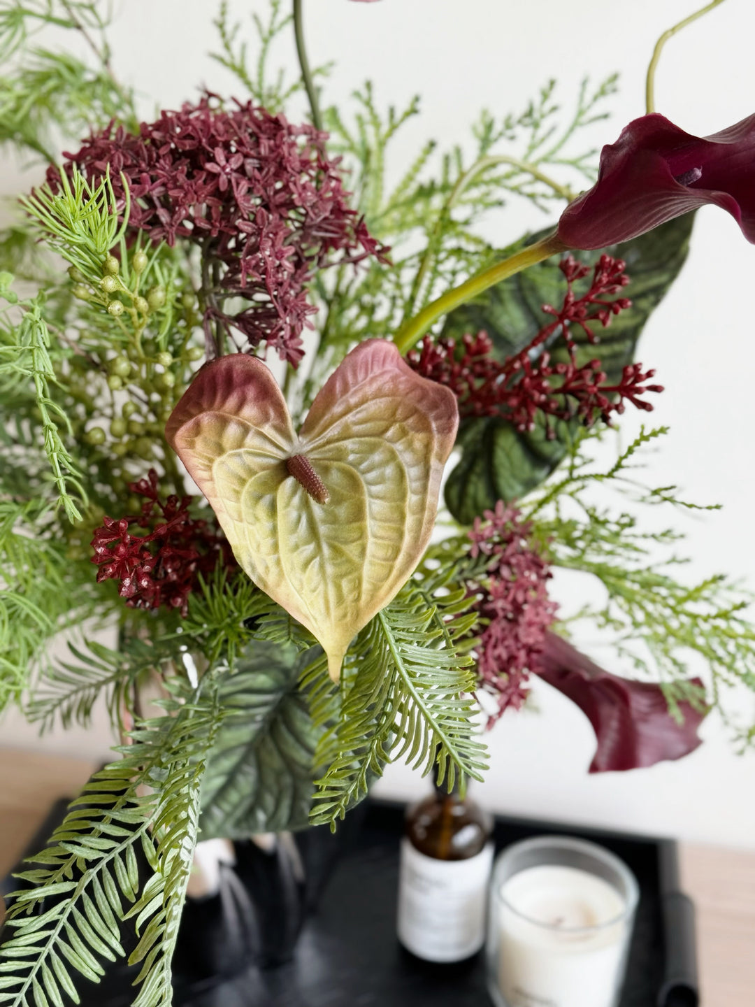 Evergreen & Merlot Harmony In The Vase Pot (1-sided)