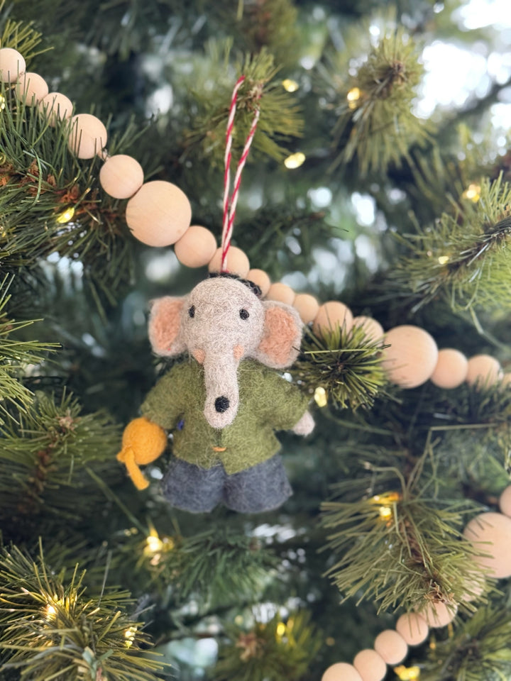 Woolly Elephant Felt Ornament