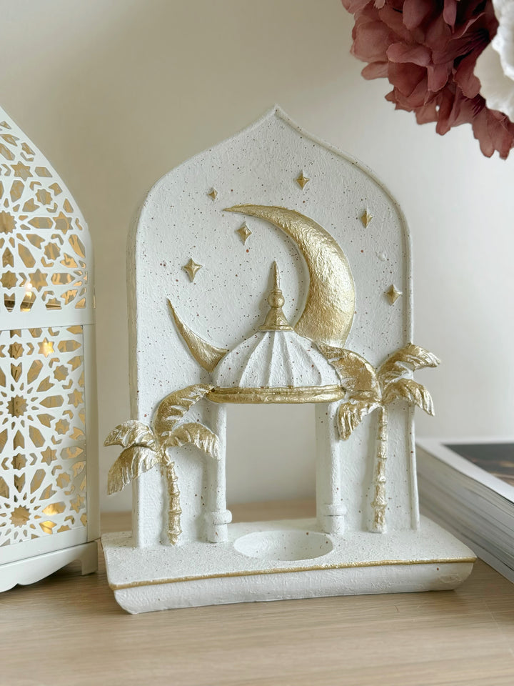 Golden Crescent Oasis Tealight Holder