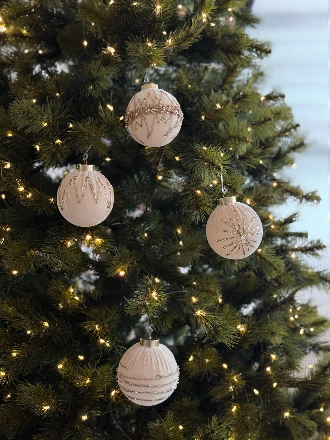 Champagne Luxe Bauble Set (Set of 4)