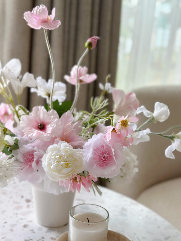 Soft Blush Symphony in the Pot (2-sided)