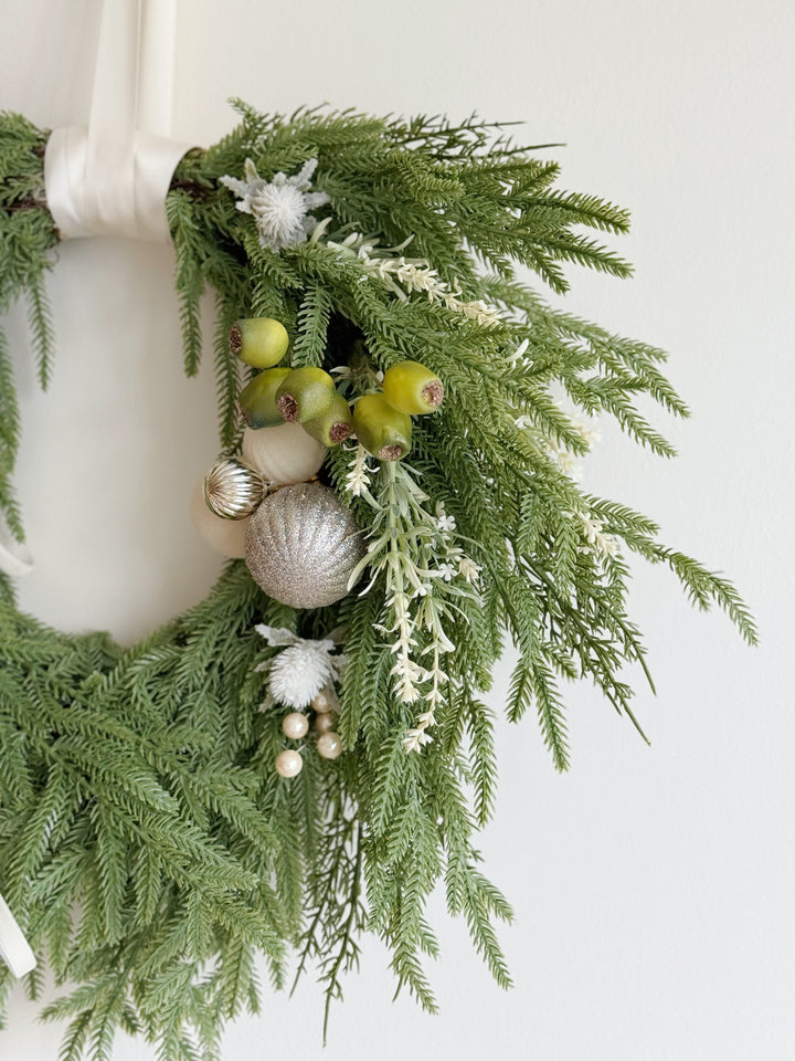 MADE-TO-ORDER: Evergreen Pearl Wreath