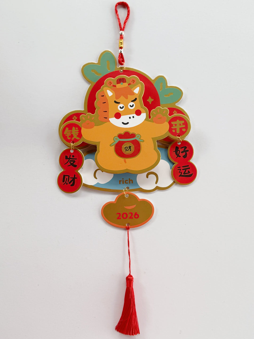 马上发财 Lucky Wealth Horse Hanging Decor