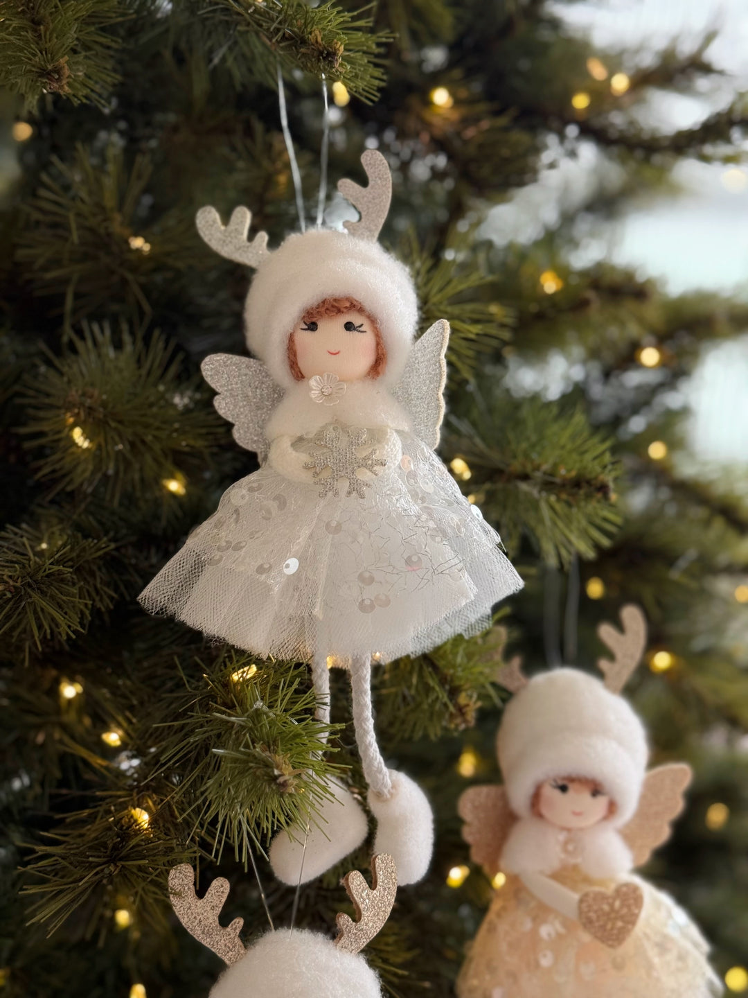 Winter Antler Angel Hanging Ornament (3 colours)