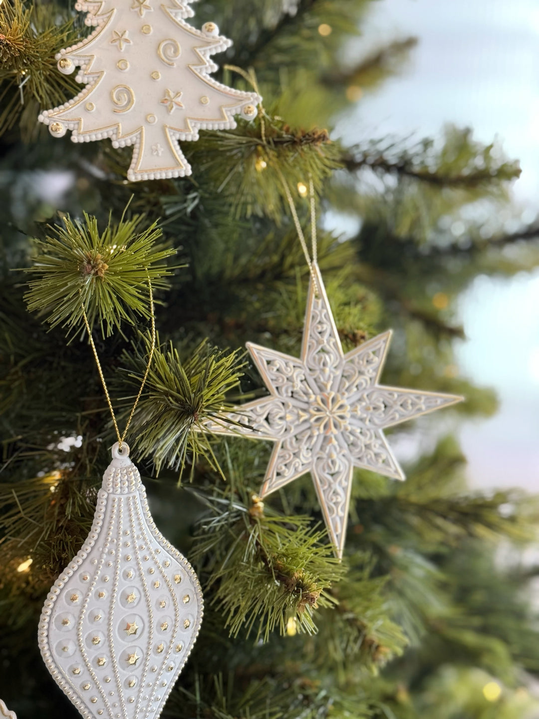 Golden Icing Christmas Ornament Set (set of 6)