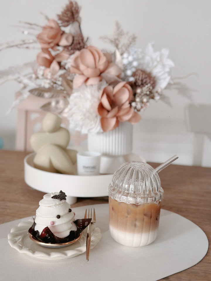 GrooveSip Glass Tumbler with Cap and Straw