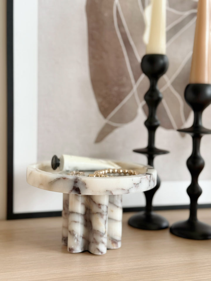 Arcadia Marble Pedestal Tray
