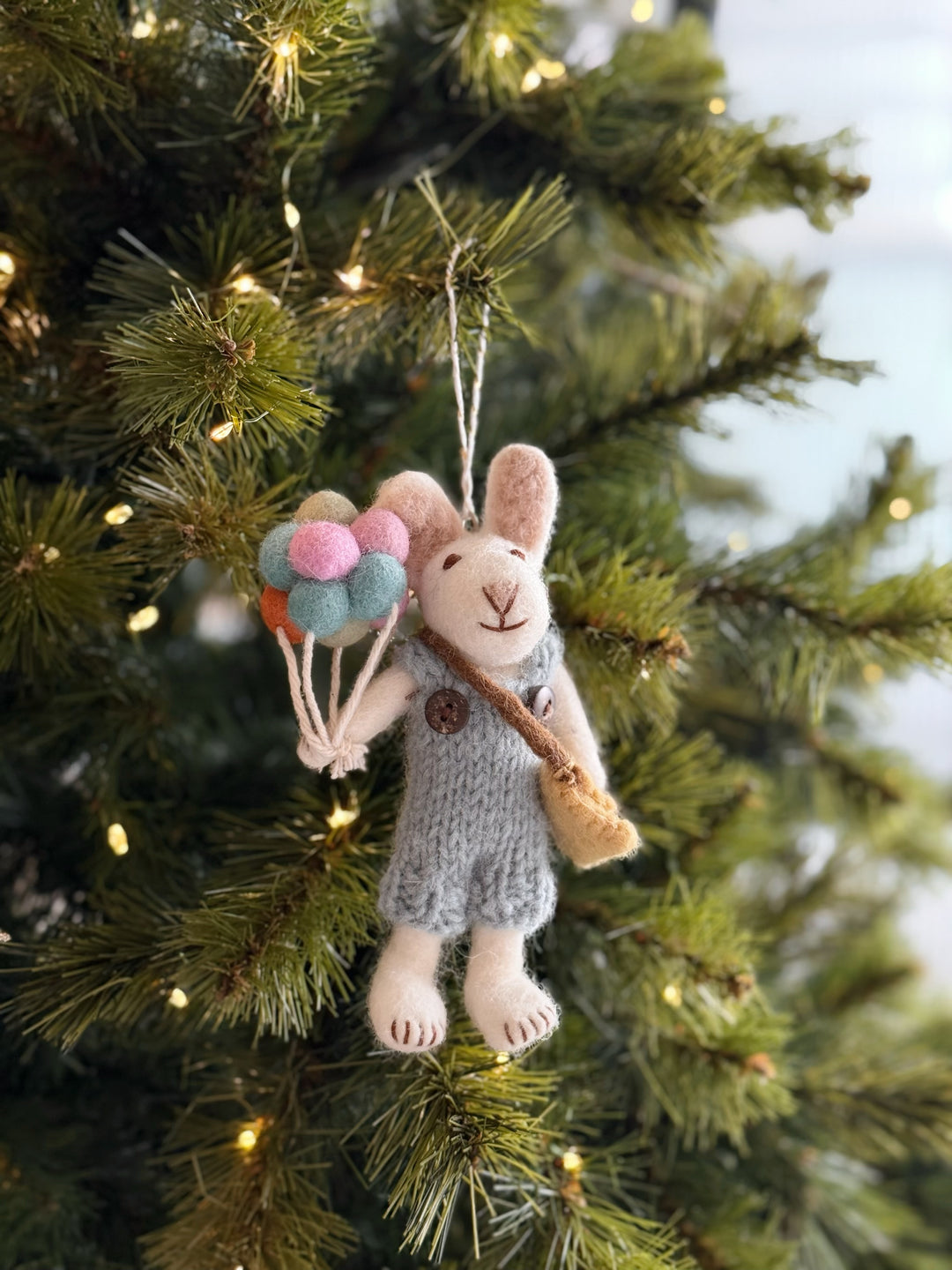 Bunny & Balloons Felt Ornament