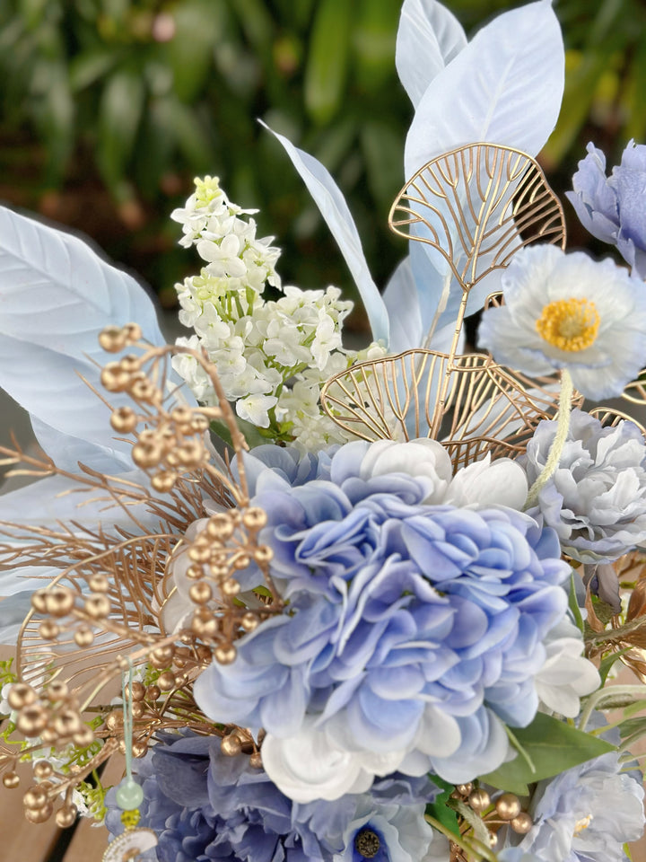 Golden Azure Blossoms In The Pot (1-sided)