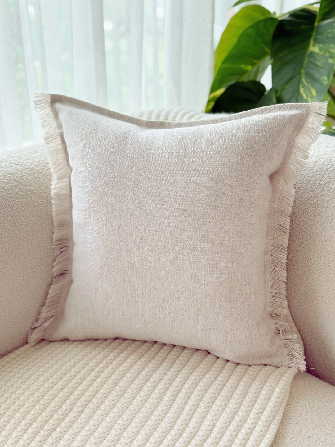 Heirloom Fringe Linen Cushion Cover