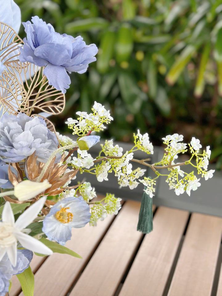 Golden Azure Blossoms In The Pot (1-sided)