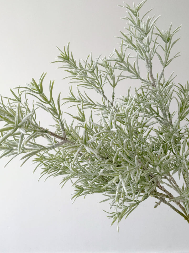 Faux Flocked Rosemary Branch