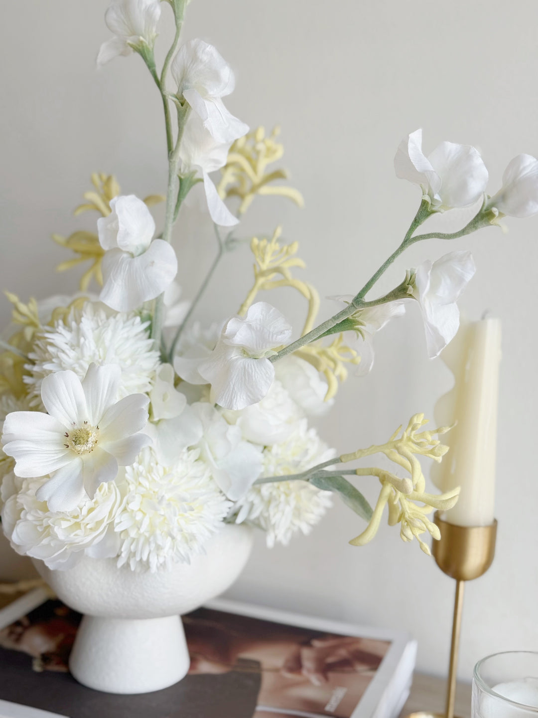 Ethereal Ivory Cascade in the Bowl (2-sided)