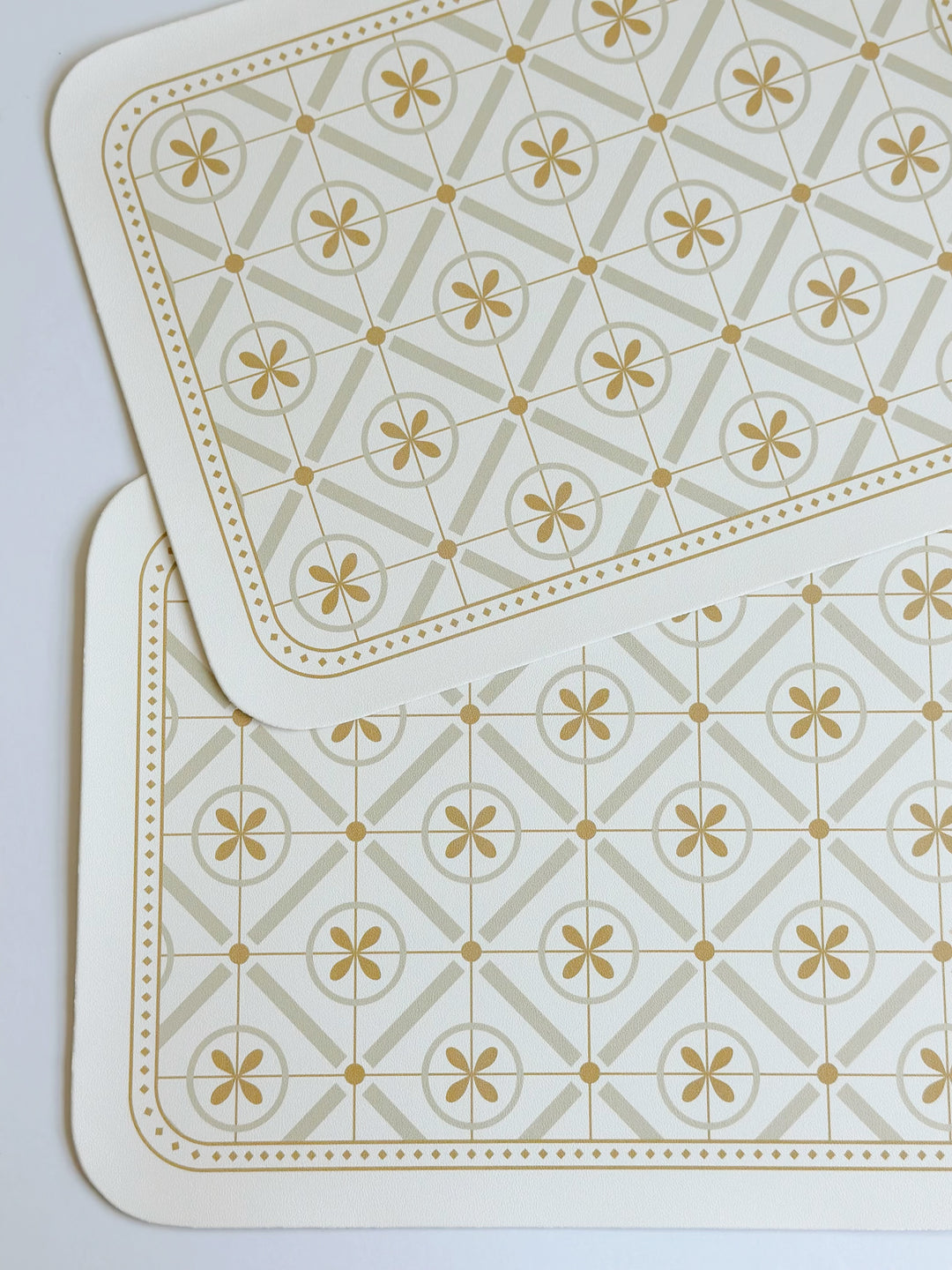 Geometric Elegance Faux Leather Placemat
