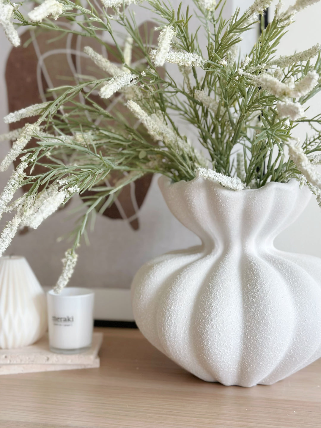 White Contour Harmony Sculpted Vase